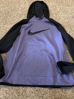 Nike Black & Purple Athletic Pullover Hoodie